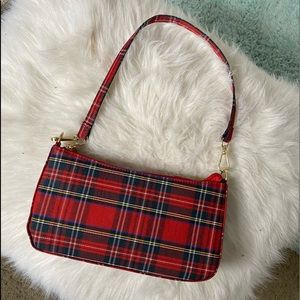 Tartan plaid shoulder bag